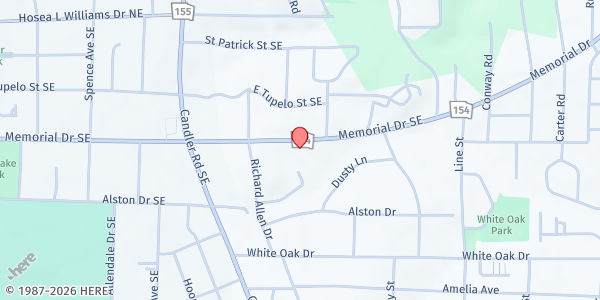 Map showing Good Manna Food Pantry at 3021 Memorial Drive Southeast, Atlanta, GA