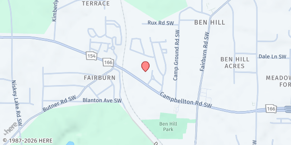 Map showing In Time of Need, Inc. - Main Location at 3911 Campbellton Rd. SW, Atlanta, GA