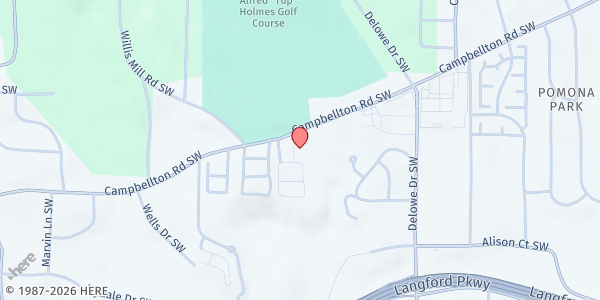 Map showing LINDA's LEGACY Food Pantry at 2262 Campbellton Road Southwest, Atlanta, GA