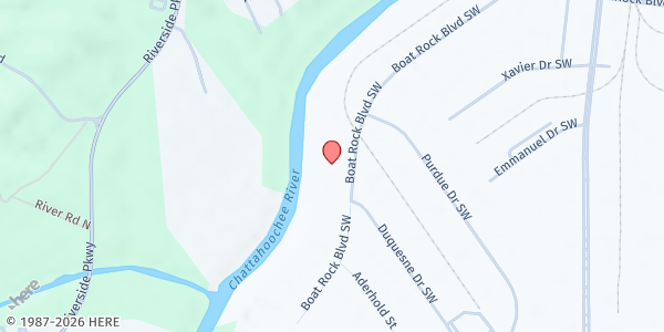 Map showing Maximum Impact Love Inc. at 6255 Boat Rock Blvd SW, Atlanta, GA