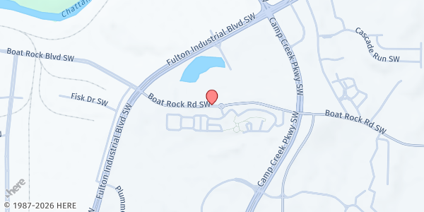 Map showing Maximum Impact Love Inc. - Main Distribution Center at 6255 Boat Rock Road Southwest, Atlanta, GA