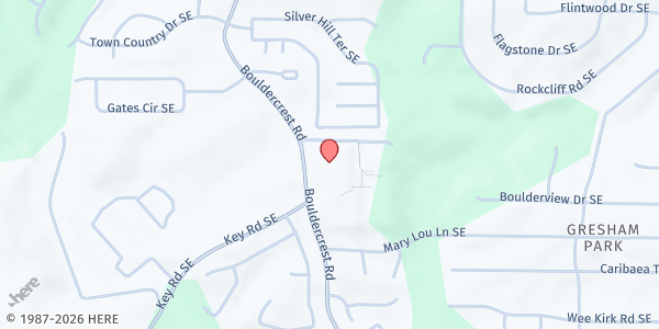 Map showing McNair High School at 1804 Bouldercrest Road, Atlanta, GA