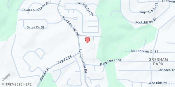 Map showing McNair High School at 1804 Bouldercrest Road, Atlanta, GA