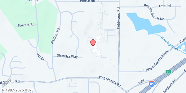 Map showing Mobile Pantry - Banneker High School at 6015 Feldwood Rd., Atlanta, GA