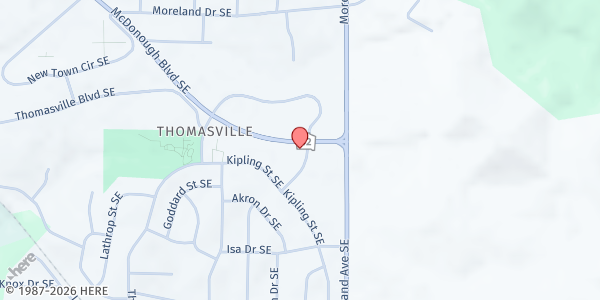 Map showing Mt. Carmel AME Church at 1140 Henry Thomas Dr. SE, Atlanta, GA