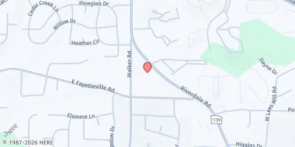 Map showing Mt. Zion A.M.E. Church at 6045 Riverdale Road, Atlanta, GA
