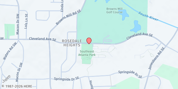 Map showing Must Ministries Inc.- Neighborhood Pantry- Fulton at 365 Cleveland Avenue Southeast, Atlanta, GA