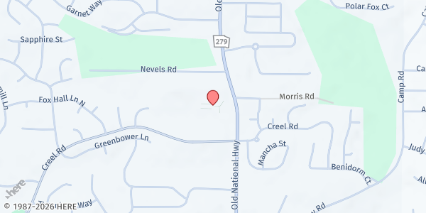 Map showing New Life Presbyterian Church at 6600 Old National Highway, Atlanta, GA
