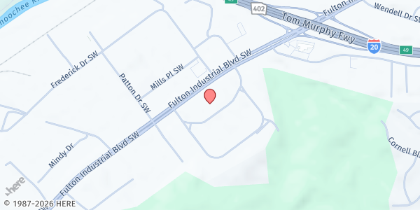 Map showing Nicole's House of Hope at 4445 Commerce Drive SW, Atlanta, GA
