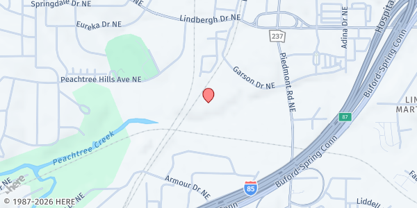 Map showing Passion City Church Food Pantry at 515 Garson Dr. NE, Atlanta, GA