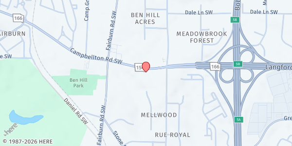 Map showing People United For Change Inc. - Main Location at 3642 Campbellton Road Southwest, Atlanta, GA