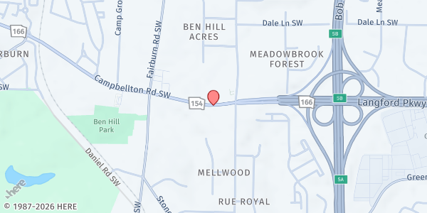 Map showing People United for Change - Main Location at 3638 Campbellton Road Southwest, Atlanta, GA