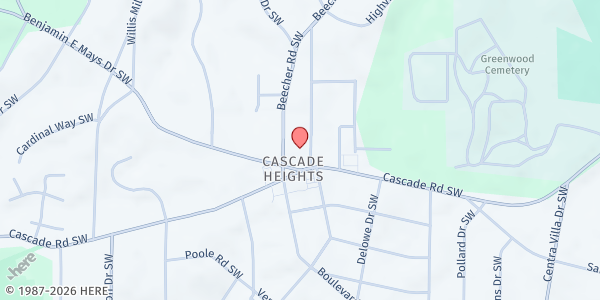 Map showing Providence Missionary Baptist Church at 2295 Benjamin E Mays Dr SW, Atlanta, GA
