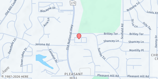 Map showing Reaching Clarity Foundation - Food Pantry at 5536 Old National Hwy., Atlanta, GA
