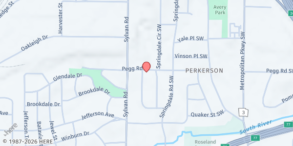 Map showing Sconiers Homeless Preventive Organization - Food Pantry Office at 848 Pegg Road, Atlanta, GA