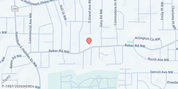 Map showing Sunshine Brotherhood Community Center Atlanta at 2283 Baker Rd. NW, Atlanta, GA