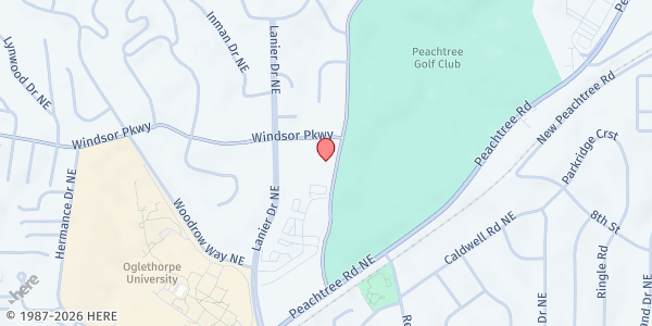Map showing The Episcopal Church of Saint Martin in the Field at 3110 Ashford Dunwoody Road, Atlanta, GA