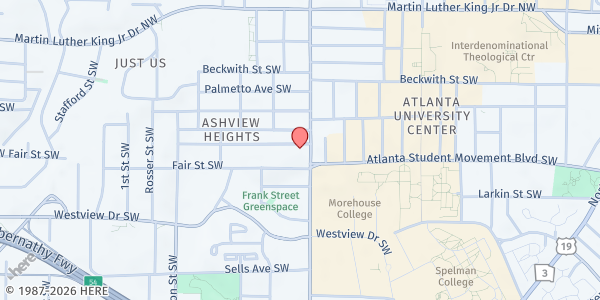 Map showing Warren Memorial UMC at 181 Joseph E Lowery Blvd. SW, Atlanta, GA