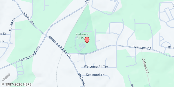 Map showing Welcome All Recreation Center at 4255 Will Lee Road, Atlanta, GA