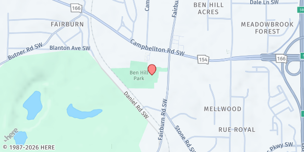 Map showing William Walker Recreation Center - Ben Hill at 2405 Fairburn Road Southwest, Atlanta, GA
