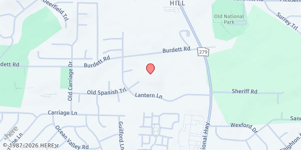 Map showing World Changers Church International at 2500 Burdett Rd., Atlanta, GA