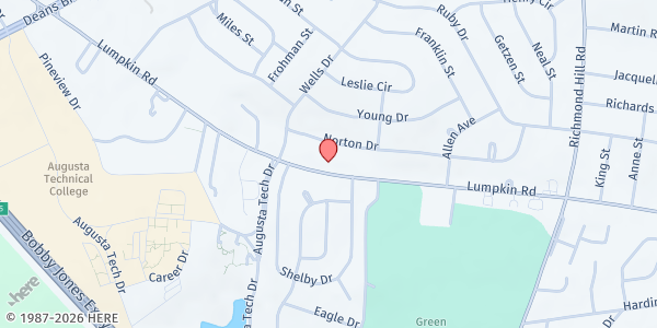 Map showing Alleluia Christian Service at 2441 Lumpkin Road, Augusta, GA
