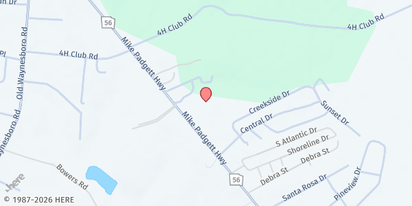 Map showing Augusta Worship Center Food Pantry at 3840 Mike Padgett Hwy., Augusta, GA