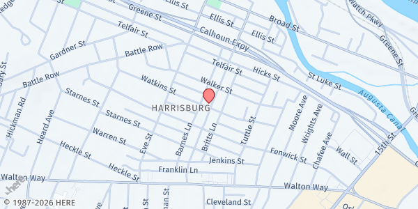 Map showing Bethel AME Church at 623 Crawford Ave., Augusta, GA