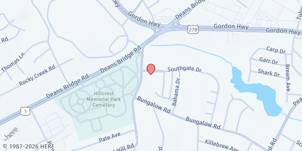 Map showing Calvary Baptist Church at 2510 Richmond Hill Road, Augusta, GA