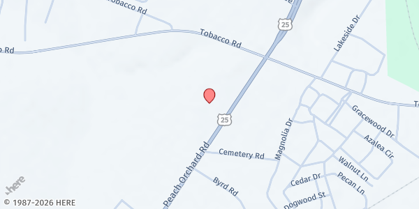 Map showing Calvary Temple Assembly of God at 3633 Peach Orchard Rd., Augusta, GA