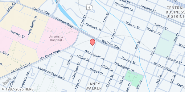 Map showing Catholic Social Services of Augusta at 811 12th St., Augusta, GA