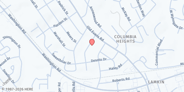 Map showing Christway Christian Church at 4004 Prescott Dr., Augusta, GA