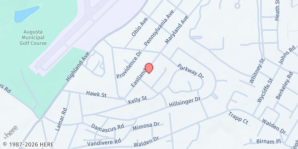 Map showing Cornerstone of Faith Ministries at 2112 Eastland Dr., Augusta, GA