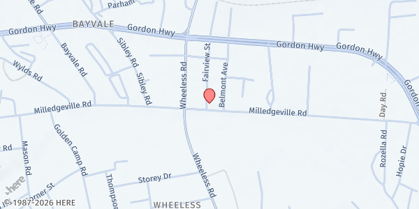 Map showing Fairview Missionary Baptist Church at 3105 Milledgeville Rd., Augusta, GA