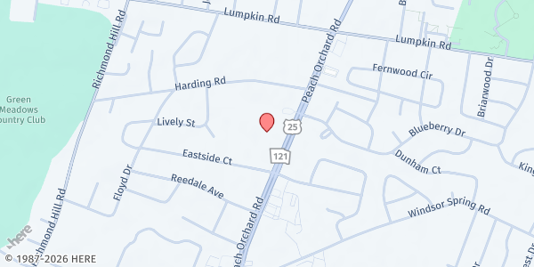 Map showing Fleming Baptist Church at 3027 Peach Orchard Road, Augusta, GA