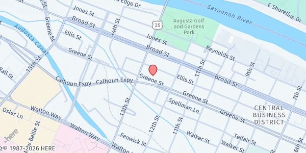 Map showing GAP Ministries of Augusta at 1235 Greene St., Augusta, GA