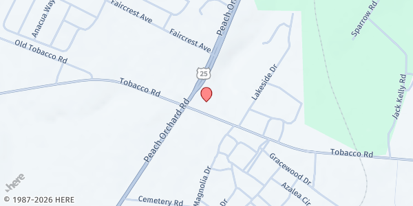 Map showing Gracewood UMC at 2119 Tobacco Rd., Augusta, GA