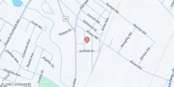 Map showing Kingdom Full Gospel Church at 2420 Norfolk Street, Augusta, GA