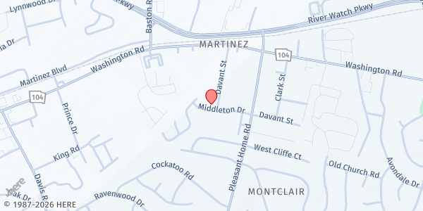 Map showing Muslim Community Services of Augusta at 120 Davant St., Augusta, GA