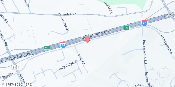 Map showing Nations Christian Fellowship at 4230 Belair Frontage Rd, Augusta, GA