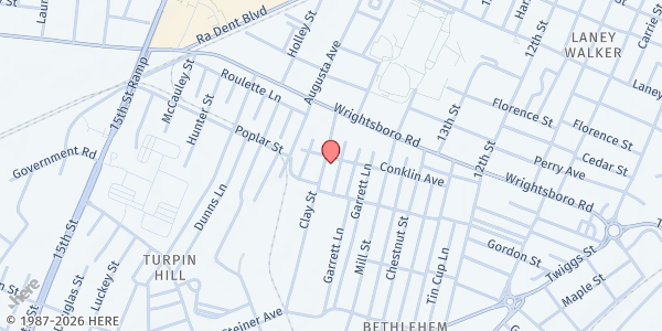 Map showing New Bethlehem Community Center at 1336 Conklin Ave., Augusta, GA