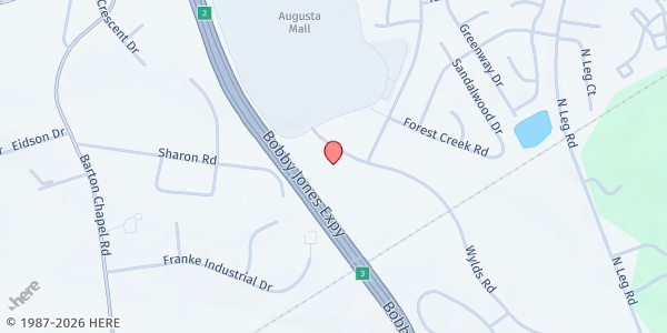 Map showing Strong Tower Christian Fellowship at 2805 Wylds Rd., Augusta, GA