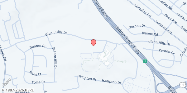 Map showing Trinity CME Church at 2930 Glenn Hills Dr., Augusta, GA