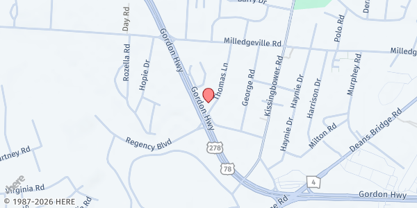 Map showing Triumphant Family Christian Center at 1751 Gordon Hwy., Augusta, GA