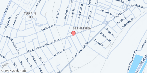 Map showing True Vine Missionary Baptist Church at 1780 Martin Luther King Jr Blvd., Augusta, GA