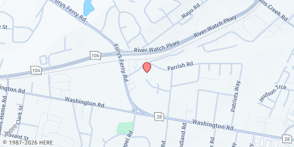 Map showing Vineyard Church of Augusta at 3126 Parrish Rd., Augusta, GA