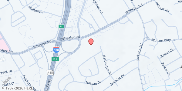 Map showing Wilson Family YMCA at 3570 Wheeler Road, Augusta, GA