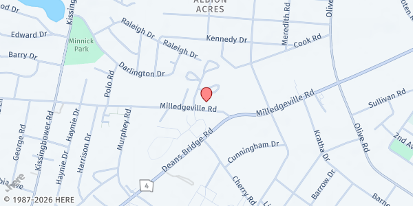 Map showing Word of Faith Christian Fellowship at 2517 Milledgeville Rd. # 7, Augusta, GA