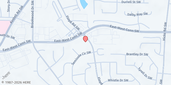 Map showing Floyd Road Baptist Church Food Pantry at 3996 Floyd Rd., Austell, GA