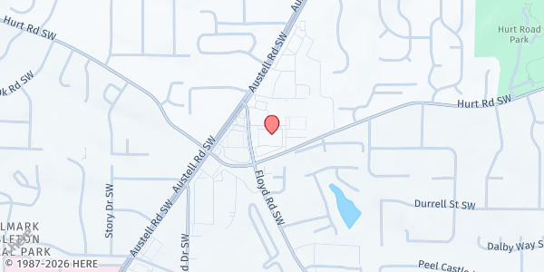 Map showing Highest Praise Church of God at 3771 Floyd Rd., Austell, GA